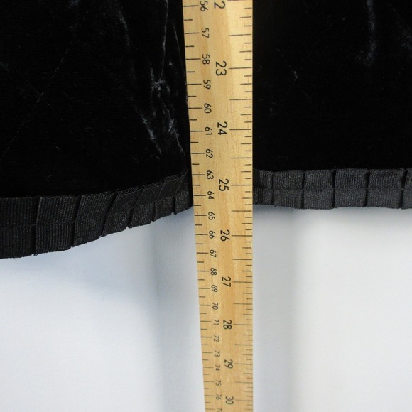 Talbots Quilted Velvet Blazer Jacket Women 2X Black Velour Ruffle Trim 680 - Picture 8 of 9
